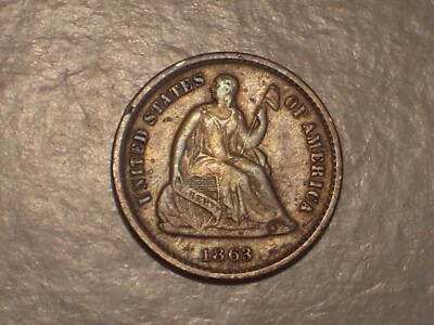 1863 S Seated Liberty Half Dime (XF, Scarcer, & Attractive) - Image 1 of 4