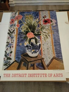 Vintage 1987~Henri Matisse~Poppies~Detroit Institute Of Art~Lithograph Poster - Picture 1 of 3