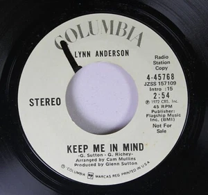 Country Promo NM! 45 Lynn Anderson Keep Me In Mind / Keep Me In Mind on Columbia - Picture 1 of 2
