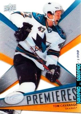 UD ICE 2008 TOM CAVANAGH NHL RC SAN JOSE SHARKS PREMIERE ROOKIE LIMITED /1999 - Image 1 of 2