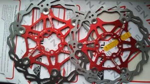 2 PCS Red Bike Brake Rotors MTB Bike Disc Brake Rotor 160/180/203mm with 6 Bolts - Picture 1 of 10