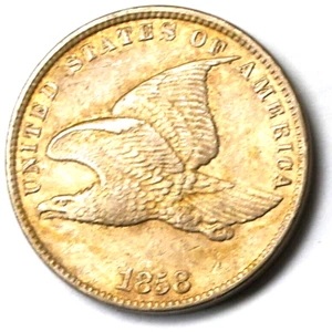 Centavo de un centavo Flying Eagle 1858 1c rara letra pequeña XF - Imagen 1 de 4