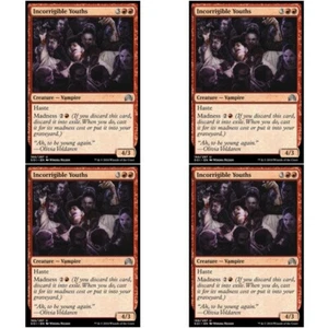 4 x JÓVENES INCORREGIBLES CASI NUEVO Sombras sobre el interior Magic The Gathering Rojo - Vampiro Unc - Imagen 1 de 1