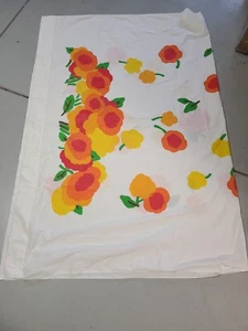 Vintage Fieldcrest Marimekko Orange Floral Twin Flat Sheet - Picture 1 of 2