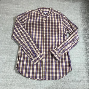 Steven Alan Shirt Mens Medium Button Up Tan Pocket Made in USA Casual Adult - Picture 1 of 10
