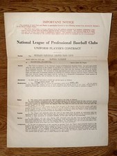 1927 Chicago Cubs, SIGNED Contract: Hal Carlson (D.1930) w/ Bill Veeck D.33