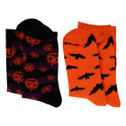  2 Pairs Halloween-Socken Halloween-Krbis-Socken Winter Sockenschuhe