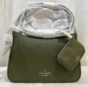 Nuevo Bolso Bandolera Mediano Kate Spade Rosie Cuero con Guijarros Verde Encantado - Imagen 1 de 13
