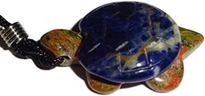 1 pieza Tortuga con Cáscara de Sodalita / Cuerpo de Unakita - Collar de piedras preciosas de cristal - Imagen 1 de 2