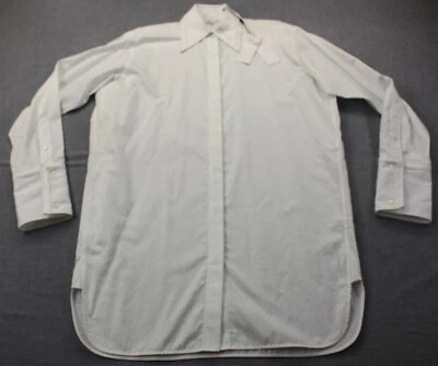 Helmut Lang Italian Mens White Sateen Stripe Oversized Dress Shirt NWT  XS  $425 - Image 1 of 4