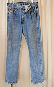 Pantalones de mezclilla para hombre LEVI's 501 azul con botones 32x30 - Imagen 1 de 5