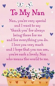 TO MY NAN HEARTWARMERS Billetera Tarjeta de Regalo Cumpleaños Abuela Niñera Gran 🙂 - Imagen 1 de 8