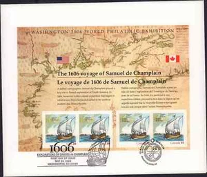 SFSTAMPS US Sc 4074 Voyage Sameul de Champlain S/S of 4 Stamps FDC 2006 Sealed!! - Picture 1 of 1