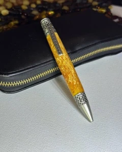 Hermoso bolígrafo de regalo ámbar natural de Ucrania de colección Handm - Imagen 1 de 1