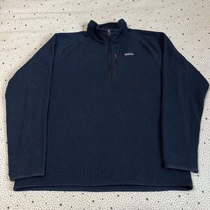 Patagonia Rib Knit Better Sweater 1/4 Zip Men's XL Navy Blue Outdoors Gorpcore - Picture 1 of 9