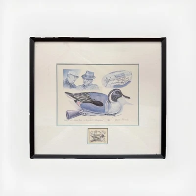 1980-81 artista Jack Schroeder & Maryland WARD Bros. Impresión y sello de señuelo de pato Foto 1 de 4