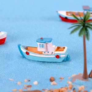 Home Yacht Boat Model Micro Landscape Decor Wooden Ship Cake Decoration - Picture 1 of 5