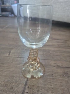 Vtg Walt Disney Winnie The Pooh Amber Stemmed Wine Glass 6.25 In - Picture 1 of 6