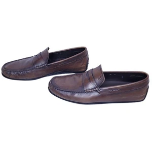 *READ* TOD'S City Gommino Driving Loafers Brown Leather Made in Italy Men's UK 9 - Picture 1 of 19