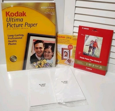 Lot Photo Paper 95 Sheets Canon Kodak 5x7 4x6 7.25x4 8.5x11 New Sealed Variety - Image 1 of 4