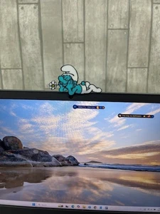 Decoración de cuidador de monitor - Lindo cuidador de pantalla decoración de escritorio pitufo - Imagen 1 de 1