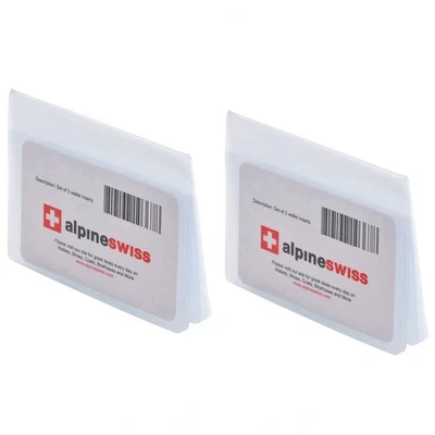 Alpine Swiss SET OF 2 Clear Plastic Wallet Inserts 12 Pages Picture Card Holder - Image 1 of 4