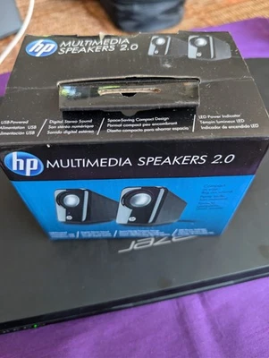 HP Multimedia Speakers 2.p For Laptop Desktop Small USB Audio Jack, read details - Image 1 of 4