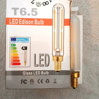 New T6.5  E12, Dimmable Edison Frosted Glass LED Light Bulbs 2700K 6 pack - Image 1 of 3