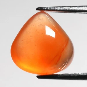 💎 2.86ct 10x9.8mm Pera Cabujón Ágata Naranja Natural - Piedra Preciosa África - Imagen 1 de 4