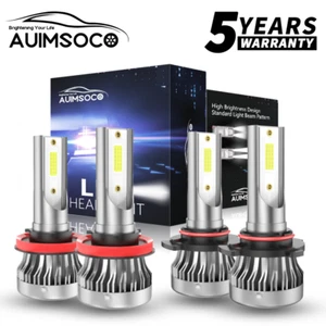 LED Headlights 9005 High Beam H11 Low Beam Bulbs Super Bright 6000K Xenon White - Picture 1 of 14