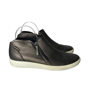 Sneakers ECCO donna morbide 7 basse stivaletti marroni metallo zip laterale taglia 42 EU/ 11,5 US - Foto 1 di 10