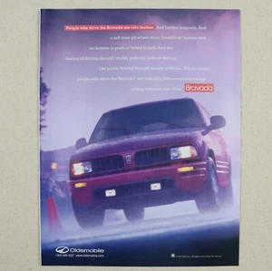 Vintage Oldsmobile Bravada Print Ad 1996 Paper Magazine Clipping 90s GMC SUV Red - Picture 1 of 6