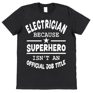 Superhero Electrician T-Shirt for Electrician Gift for Electrician Sparky Tee - Picture 1 of 5