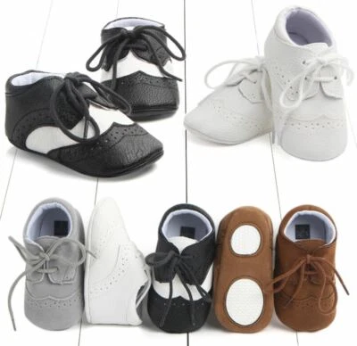 Baby Boy White Christening shower wedding Party pageboy PVC leather first Shoes  - image 1 of 4