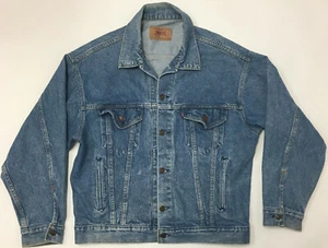 Levis Denim Blue Jean Trucker Jacket Men's Large #705070601 100% Cotton - Picture 1 of 8