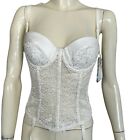 Valerie Womens White Sweetheart Neck Spaghetti Strap Lace Corset Bustier Size S