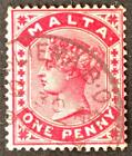 Malta. 1d Rose. Queen Victoria Fine Used. SG21. 1885. (1 Jan).  #TS55.