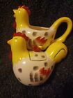 Chestnut Creek Rooster Chicken   Shaped Creamer and Sugar Bowl  Country Kitchen 