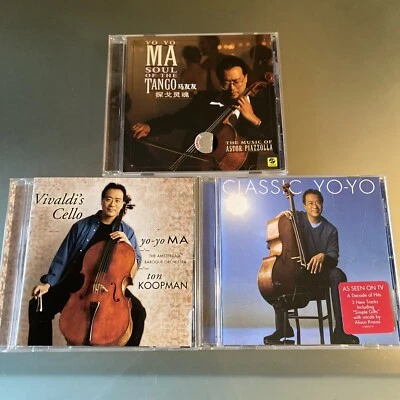 Yo-Yo Ma 3 LOT- Soul of the Tango[RARE Chinese], Classic & Vivaldi’s Cello VG+ Foto 1 de 4