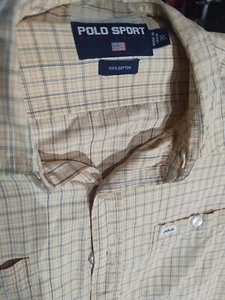 Polo Sport Ralph Lauren Knopfleiste Shirt extra groß Erwachsene karierte Tasche Herren - Bild 1 von 9