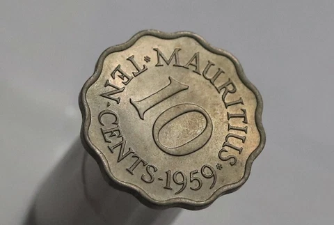 MAURITIUS 10 CENTS 1959 HIGH GRADE RAW UNTOUCHED B41 #K1708 Cover