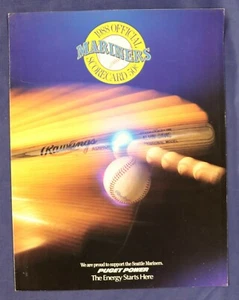 1988 Official Mariners Brewers Scorecard Edgar Martinez Jay Buhner Blank unused - Picture 1 of 3