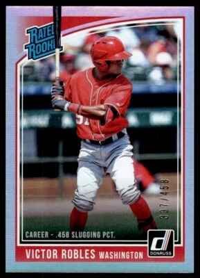 2018 DONRUSS RATED ROOKIE CAREER /458 VICTOR ROBLES R6 - Image 1 of 2