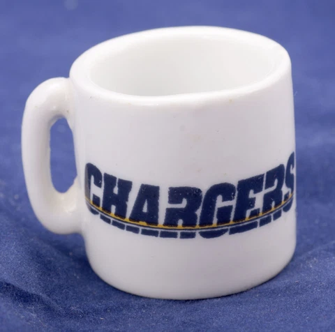 NFL Miniature Coffee Mug San Diego LA Chargers Fan Collectible Ornament Vintage Cover
