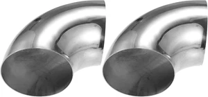 2 Pcs OD 5 Inch 90 Degree Mandrel Bend Elbow SS304 Stainless Steel Bend Tube Exh - Picture 1 of 7