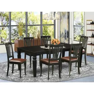 7 Pc Dining Room set with a Dining Table and 6 Leather Dining ... - Picture 1 of 4