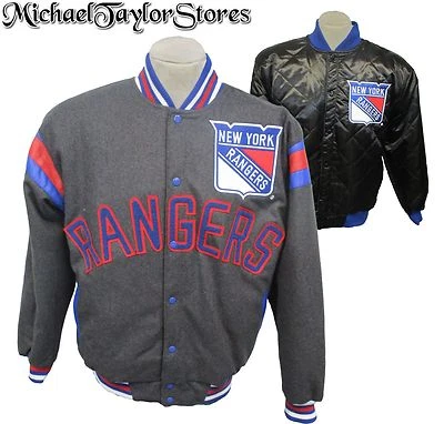 New York Rangers NHL Men's Reversible Snap Up Jacket   - Image 1 of 4