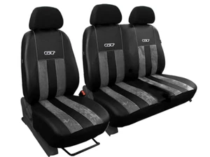 FORD TRANSIT Mk7 2009-2013 ARTIFICIAL LEATHER & ALICANTE TAILORED SEAT COVERS - Picture 1 of 14