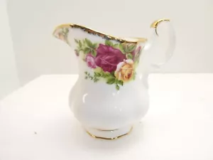 Jarra crema alta Royal Albert Old Country Roses 1962 hueso Inglaterra borde dorado - Imagen 1 de 8
