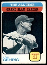 1973 Topps #472 Lou Gehrig/All-Time Grand Slam Leader Yankees EX-EXMINT *556